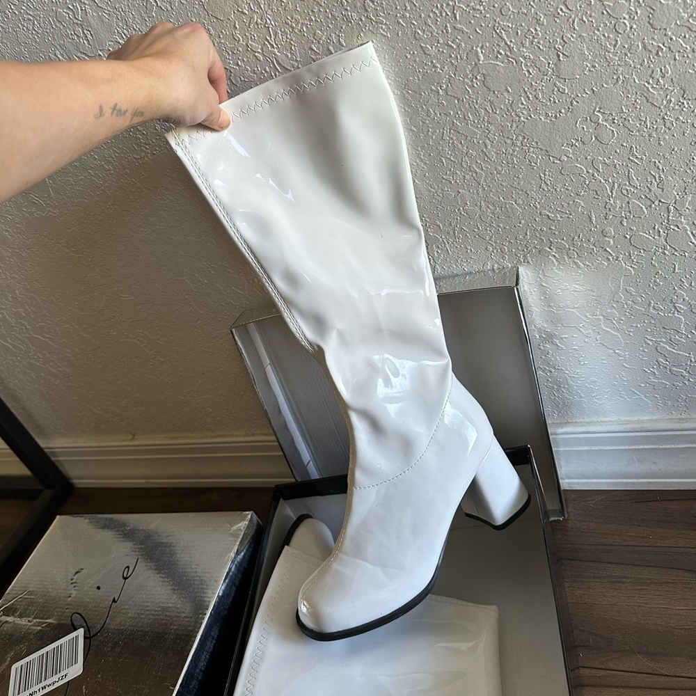 White gogo boots